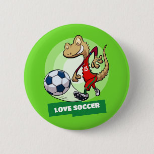 愛するサッカーかわいいおもしろいゲッコ選手の漫画 缶バッジ