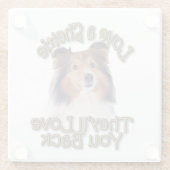 愛するシェットランド・ シープドッグ ガラスコースター (裏面)