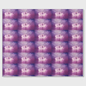 愛するスワンズ型枠ハートパープルピンクパーソナライズされた ラッピングペーパー (フラット)