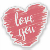 愛するタイポグラフィピンク シール (正面)