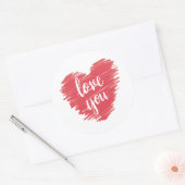 愛するタイポグラフィピンク ラウンドシール (封筒)