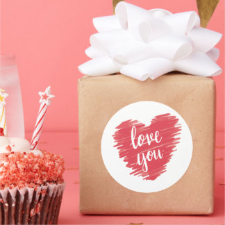 愛するタイポグラフィピンク ラウンドシール