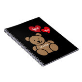 愛するテディベアとハートパーソナライズされた、 ノートブック (右側)