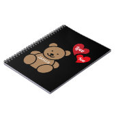 愛するテディベアとハートパーソナライズされた、 ノートブック (左側)