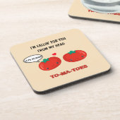 愛するトマトかわいいロマンチックなバレンタインデー コースター (左側)