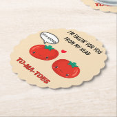 愛するトマトかわいいロマンチックなバレンタインデー ペーパーコースター (アングル)