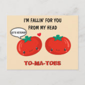 愛するトマトかわいいロマンチックなバレンタインデー ポストカード (正面)