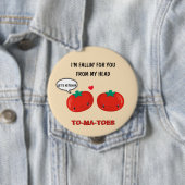 愛するトマトかわいいロマンチックなバレンタインデー 缶バッジ (インサイチュ)