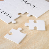 愛するナナ |あなたの写真とスクリプトとハート ジグソーパズル (側面)