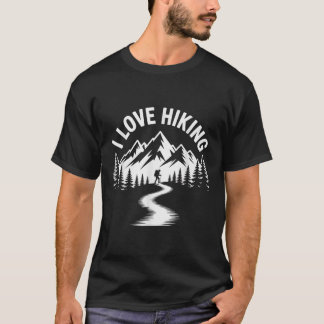 愛するハイキング冒険の山の景色 Tシャツ