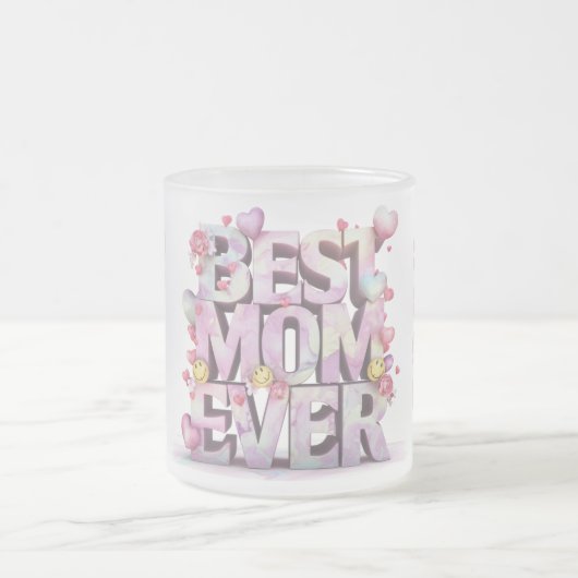 *~*愛するハグマザーデイハート花3-d AP72 フロストグラスマグカップ (中央)