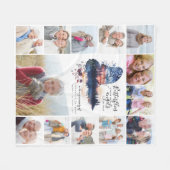 愛するハートの蝶の写真コラージュ フリースブランケット (正面(横))