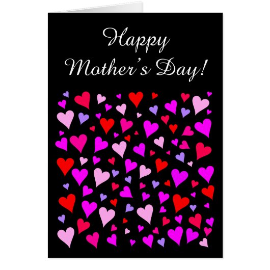 愛するハートパターン+ "ハッピーマザーの日!" カード (正面)