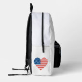 愛するハート型アメリカ国旗のデザイン プリントバックパック (左)