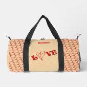愛するハート パーソナライズされた ダッフルバッグ (正面)