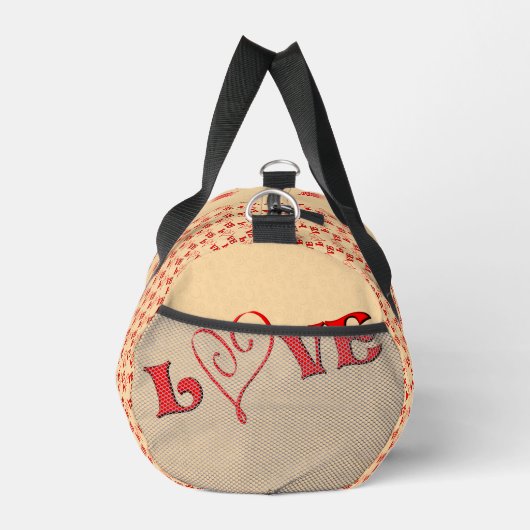愛するハート パーソナライズされた ダッフルバッグ (右)