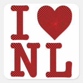 愛するハートNLニューファンドランドとラブラドール スクエアシール