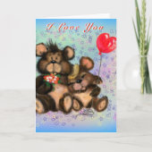 愛するバレンタインデーのカードカップル愛するクマ カード (正面)