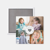 愛するパパかわいいハート写真コラージュ マグネット (正面/裏面)