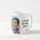 愛するパパへ月へ私のカスタム写真 コーヒーマグカップ (正面右)