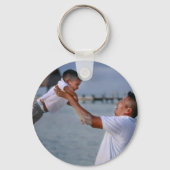 愛するパパパーソナライズされた写真 キーホルダー (裏面)