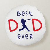 愛するパパ可愛い野球記念の日 ラウンドクッション (裏面)