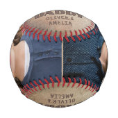 愛するパパ2フォトコラージュ父の日 野球ボール (正面)