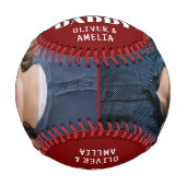 愛するパパ2フォトコラージュ父の日 野球ボール (正面)