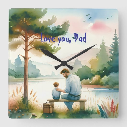 愛するパパ スクエア壁時計 (正面)