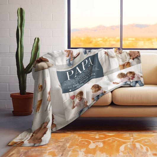 愛するパパ |写真カスタムのコラージュ フリースブランケット