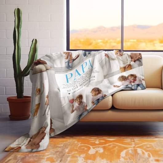 愛するパパ |写真カスタムのコラージュ フリースブランケット