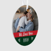 愛するパパ |赤い緑の色のブロック2枚の写真 オーナメント (正面)