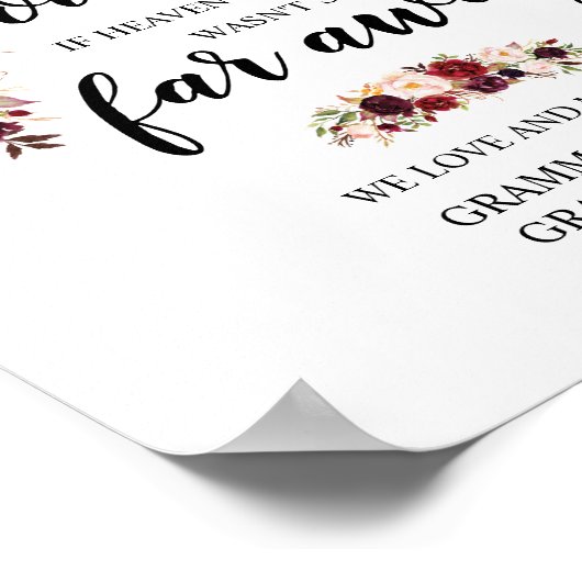 愛するパーソナライズされた記憶のメモリアルのサイン ポスター (角)