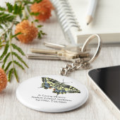 愛するパーソナライズされた記憶の蝶の記念碑 キーホルダー (側面)