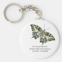 愛するパーソナライズされた記憶の蝶の記念碑 キーホルダー