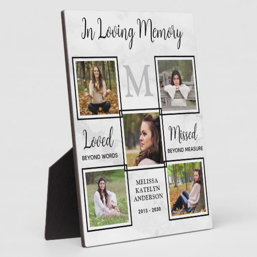 愛するパーソナライズされた記憶フォトコラージュ記念碑 フォトプラーク (側面)
