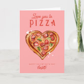 愛するピザおもしろい愛好家バレンタインデー シーズンカード (正面)