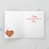 愛するピザおもしろい愛好家バレンタインデー シーズンカード (内部)