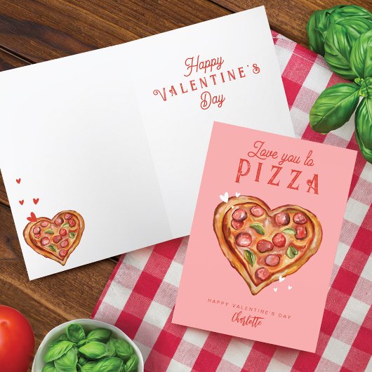 愛するピザおもしろい愛好家バレンタインデー シーズンカード