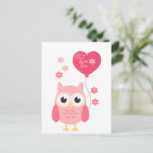 愛するピンクのバレンタインデー シーズンポストカード (スタンド正面)