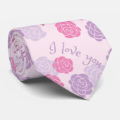 愛するピンクの紫のフローラ ネクタイ (ロール)
