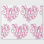 愛するピンク ラッピングペーパー (フラット)