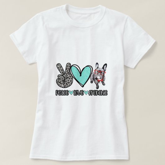 愛するフランス男性へ人の犬と女性 Tシャツ (デザイン正面)