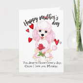 愛するプードルカードから母の日を楽しむ カード (正面)