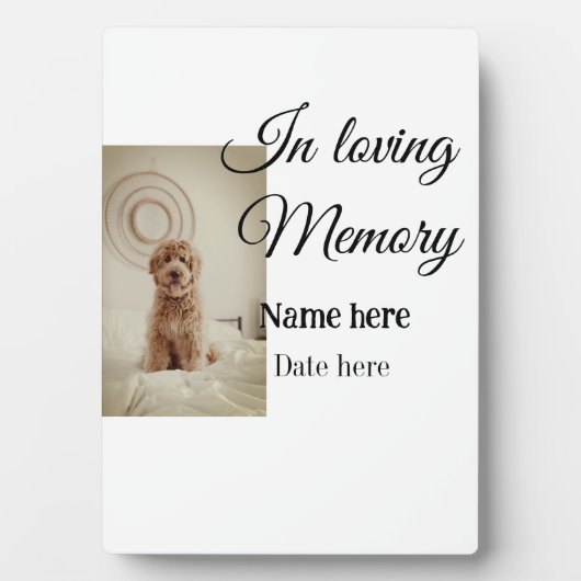 愛するペットのメモリアルに名前を入れて フォトプラーク (正面)