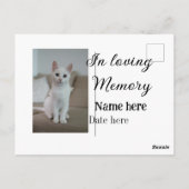 愛するペットの名前を偲ぶメモリアル ポストカード (裏面)