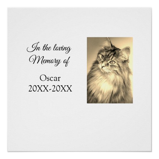 愛するペットの名前を追加した記念品の写真 ポスター (正面)