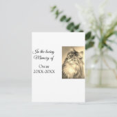 愛するペットの名前を追加した記念品葬儀フォト ポストカード (スタンド正面)