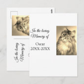 愛するペットの名前を追加した追悼記念品のデザイン ポストカード (正面/裏面)