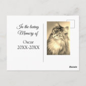 愛するペットの名前を追加した追悼記念品のデザイン ポストカード (裏面)